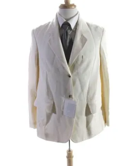 Acne Studios Womens Buttoned Collared Darted Long Sleeve Blazer Cream