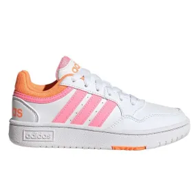 adidas Kids’ Hoops 3.0 Sneaker – White/Pink/Orange