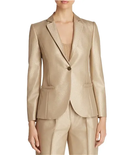 Armani Womens Metallic One Button Blazer Jacket