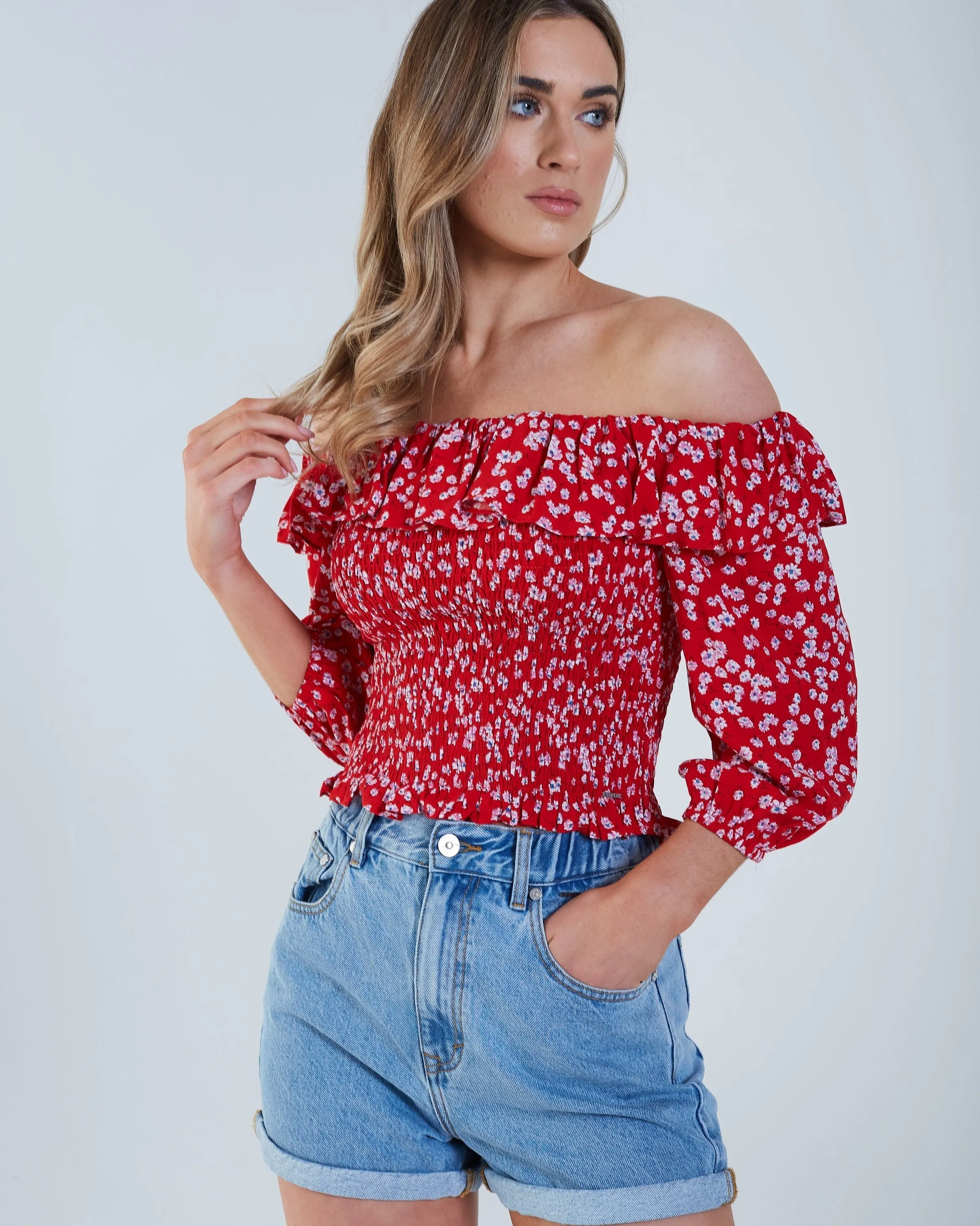 Axelle Top Red Floral