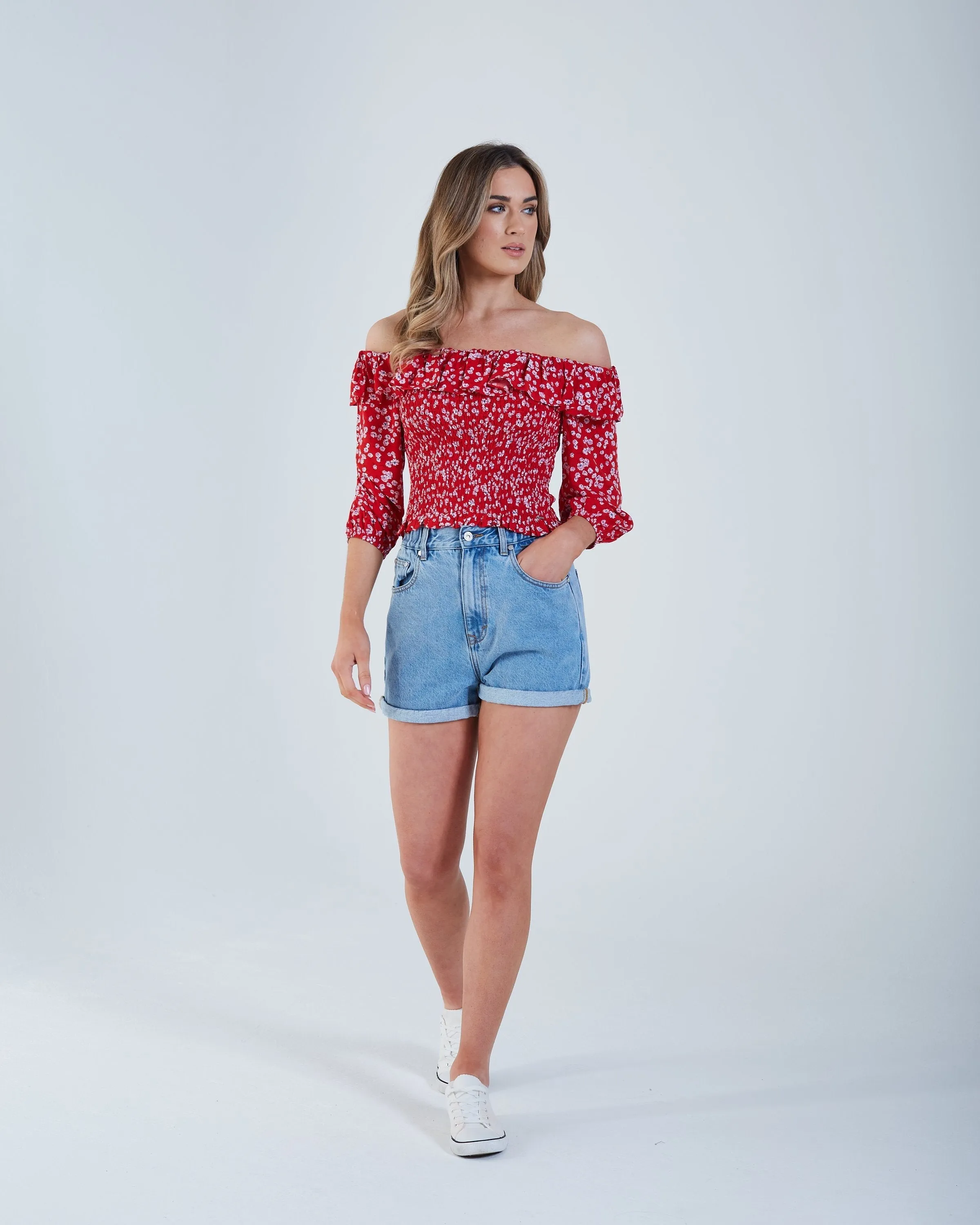 Axelle Top Red Floral