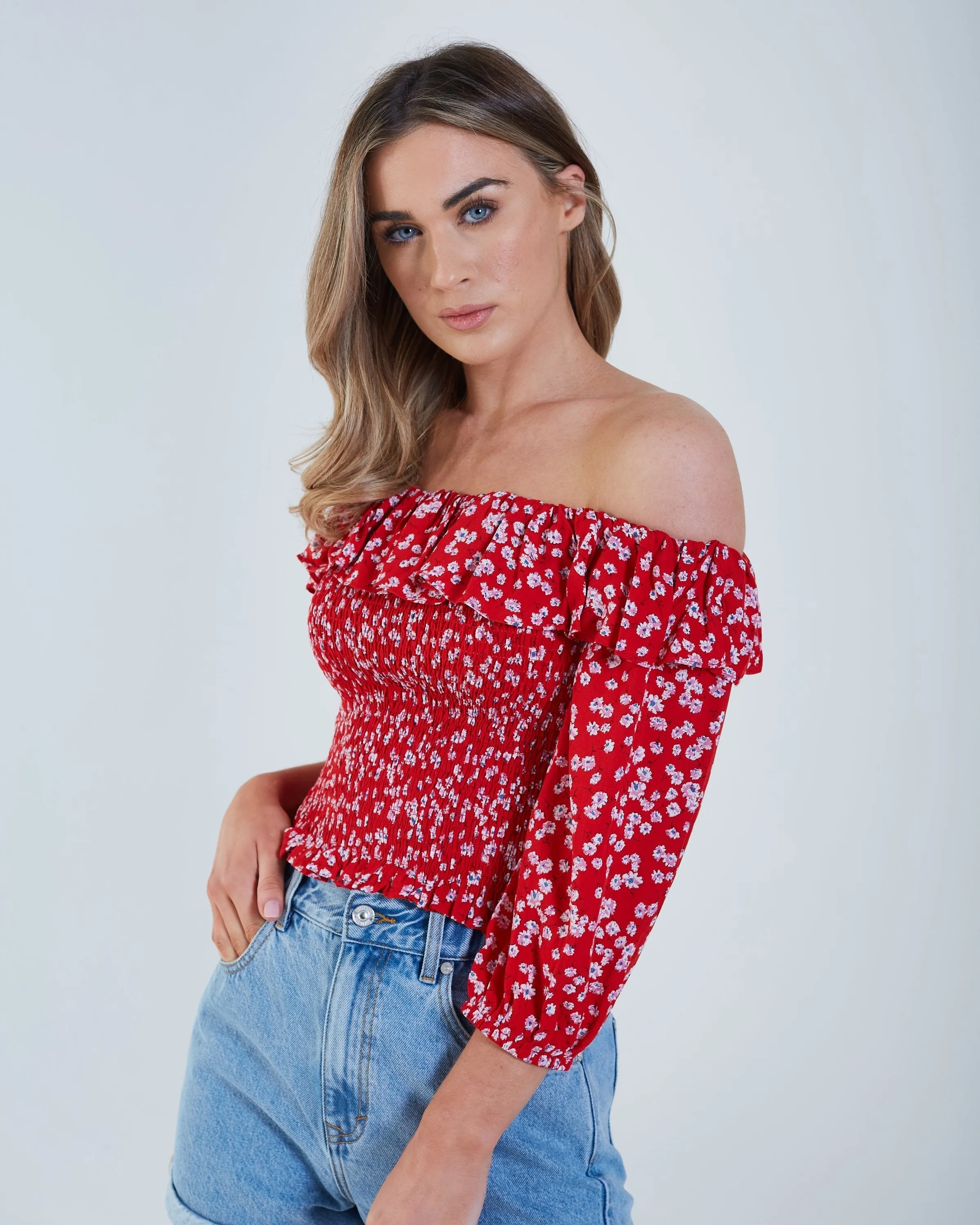 Axelle Top Red Floral