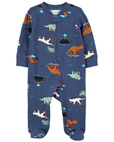 Baby Dinosaurs 2-Way Zip Cotton Sleep & Play Pajamas