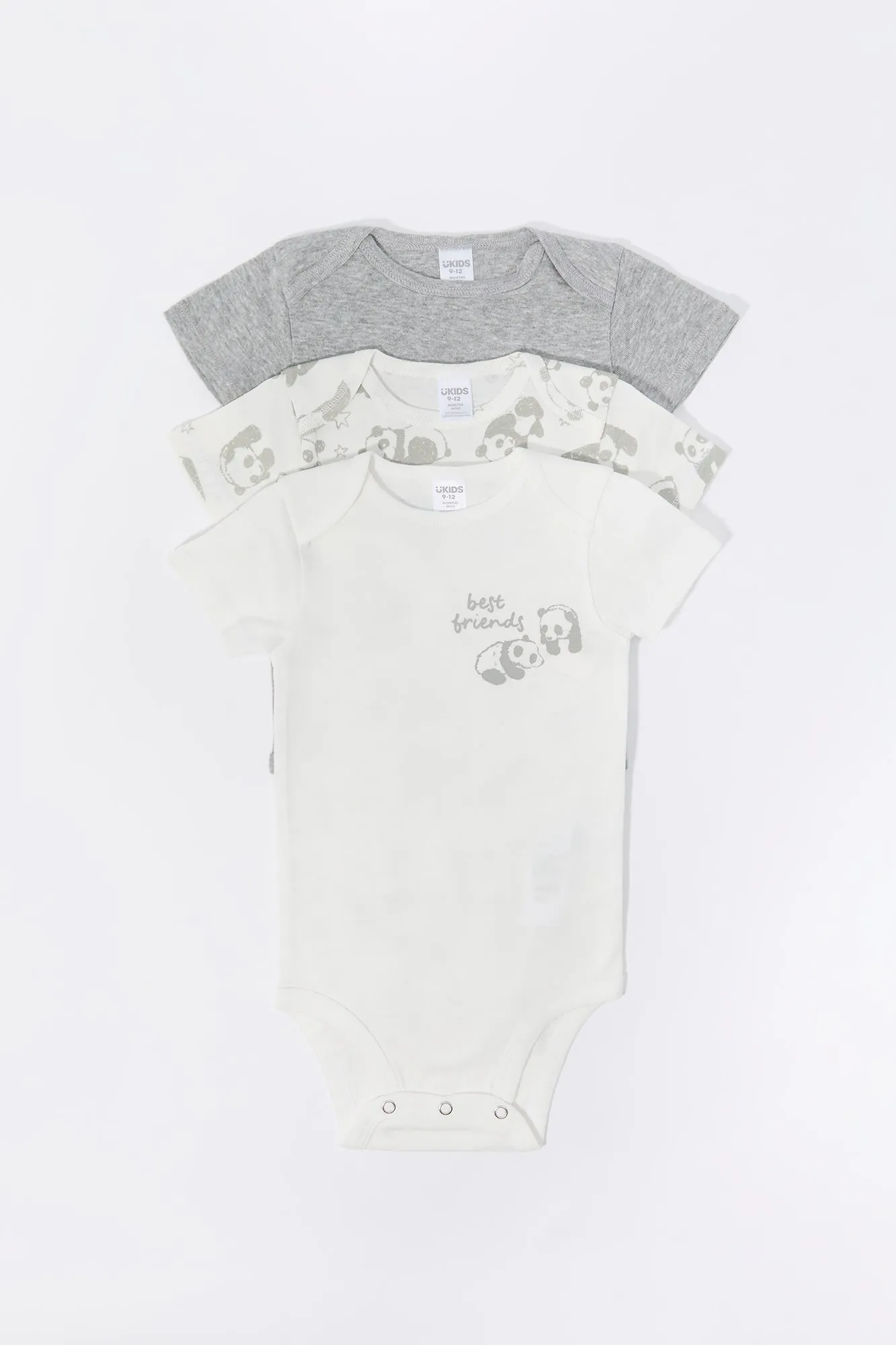 Baby Panda Best Friend Graphic Bodysuit (3 Pack)