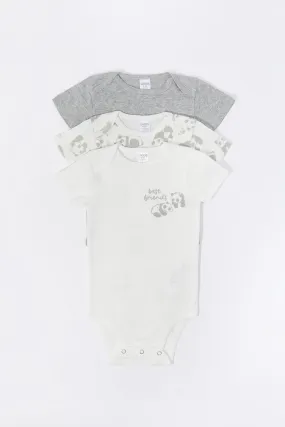 Baby Panda Best Friend Graphic Bodysuit (3 Pack)