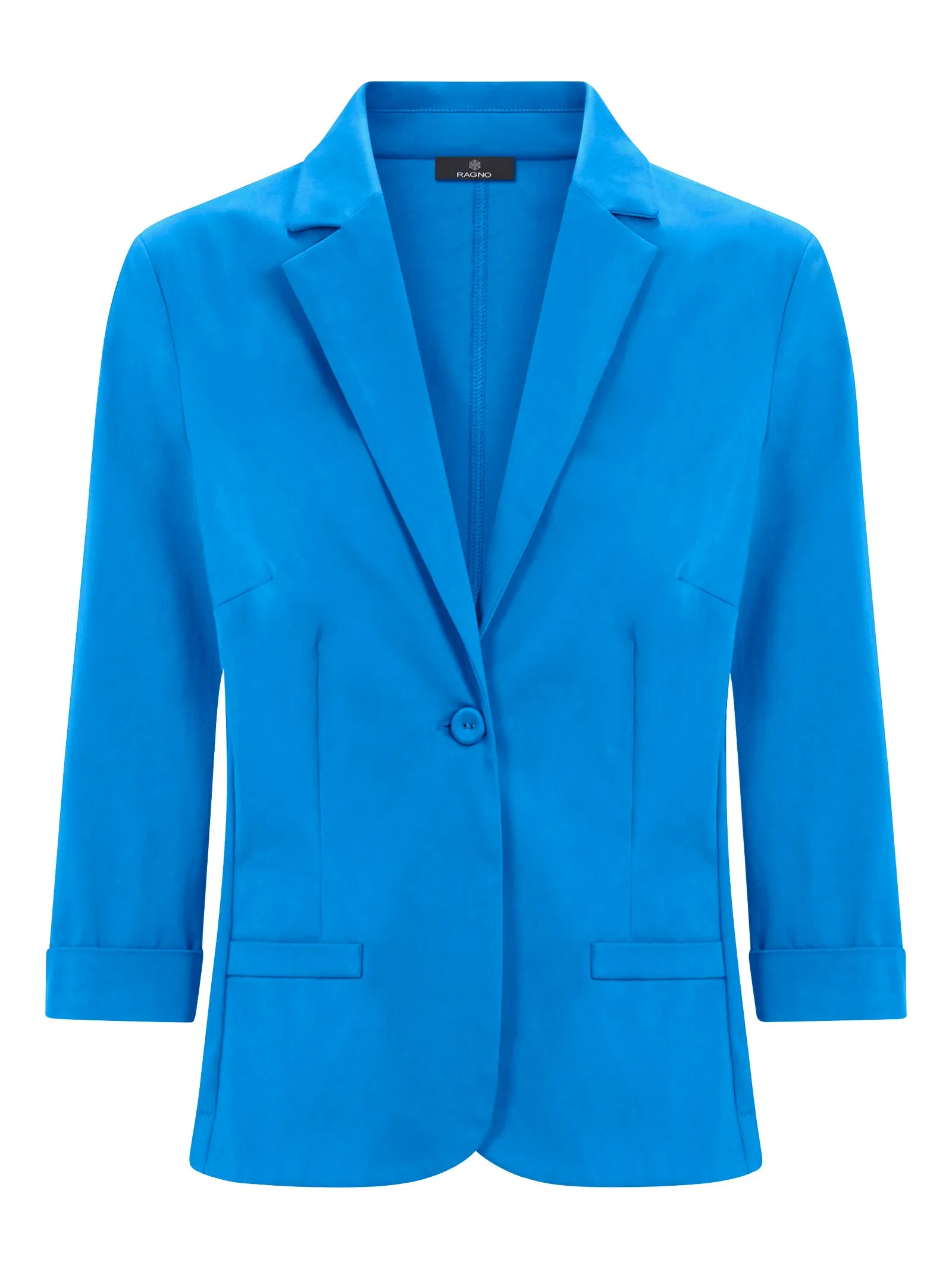 Blazer con manica 3/4 in Satin Power - Ibiza Blue