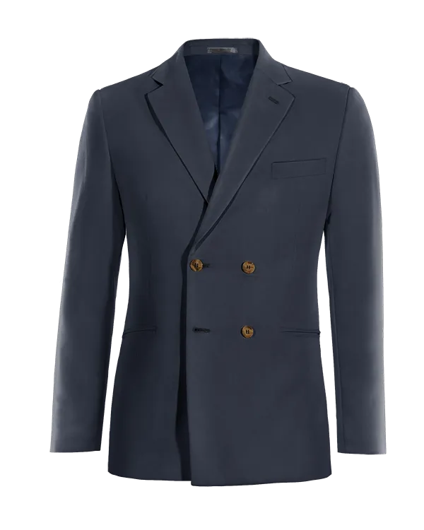  Blazer cruzada azul marino slim fit