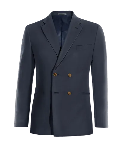  Blazer cruzada azul marino slim fit