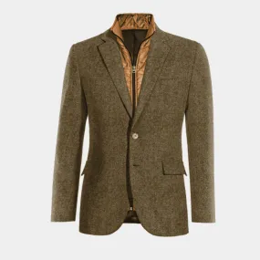  Blazer marrón de donegal tweed slim fit