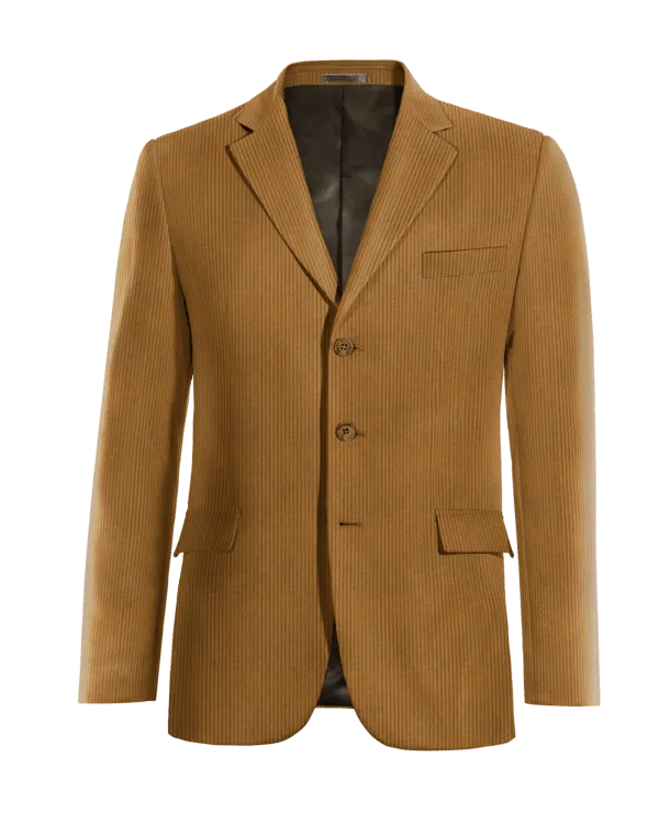  Blazer marrón de pana esencial de 3 botones