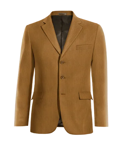  Blazer marrón de pana esencial de 3 botones