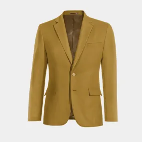  Blazer mostaza de algodón ligera slim fit