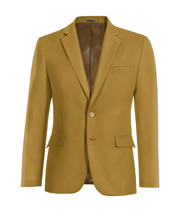  Blazer mostaza de algodón ligera slim fit