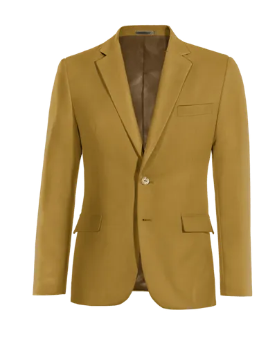  Blazer mostaza de algodón ligera slim fit