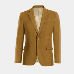  Blazer mostaza de tweed herringbone slim fit