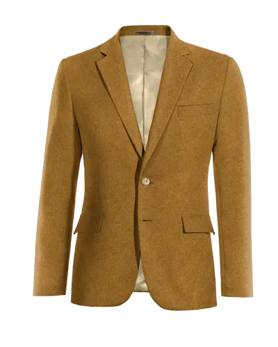  Blazer mostaza de tweed herringbone slim fit