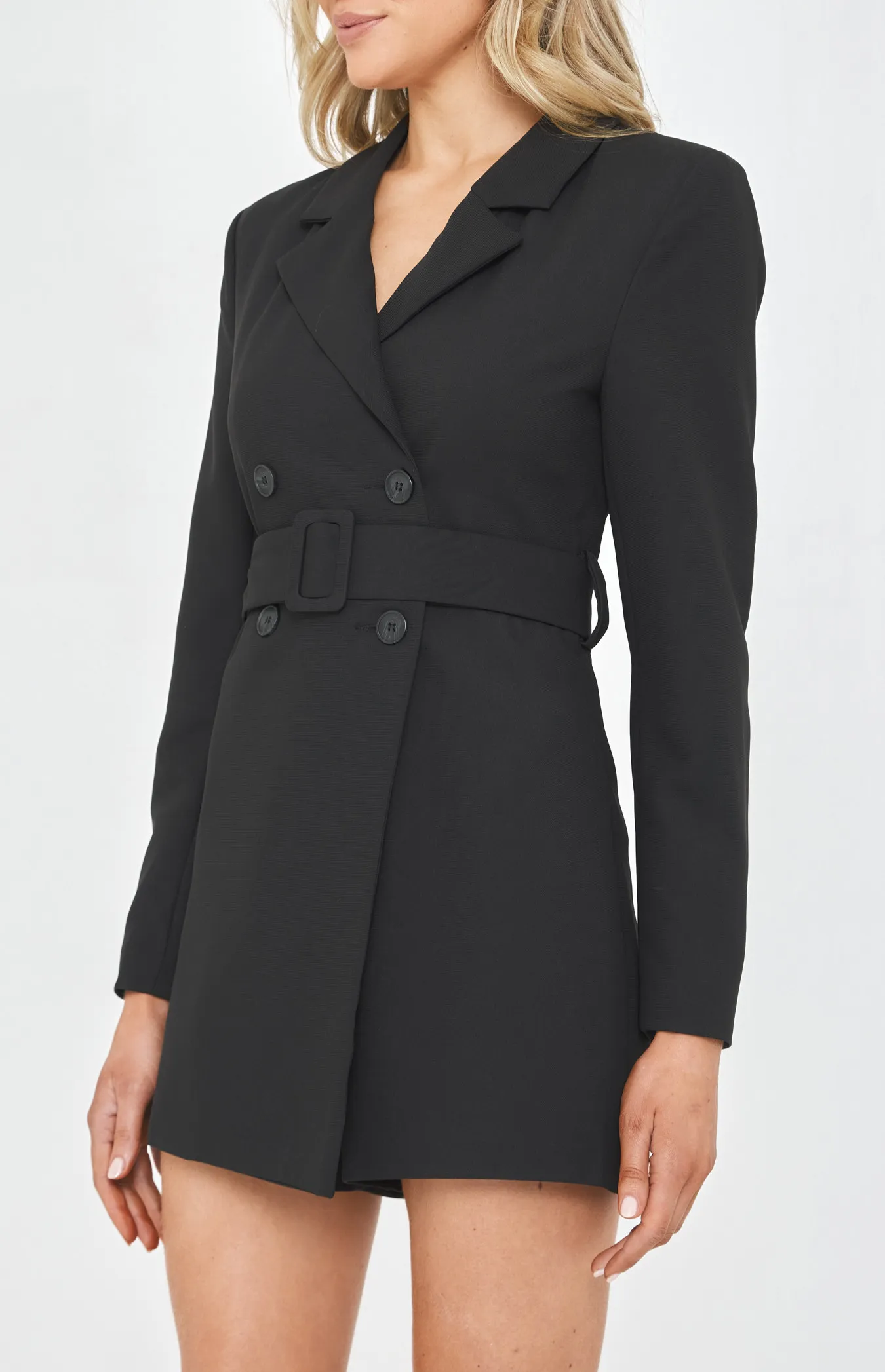 Blazer Style Playsuit with Front Buckle and Button Details (SJP518A)