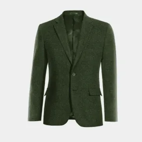  Blazer verde bosque de tweed herringbone esencial