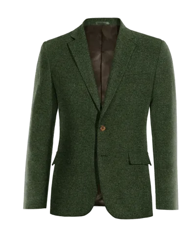  Blazer verde bosque de tweed herringbone esencial