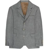 BRUNELLO CUCINELLI Textured Linen SB Blazer Grey