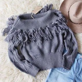 Cable & Feather Sweater in Gray