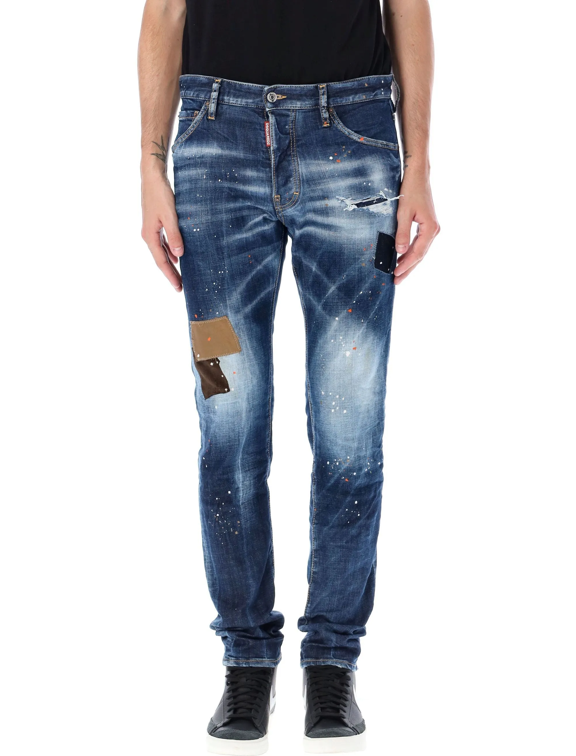 Dsquared2 Paint Splatter Effect Distressed Jeans