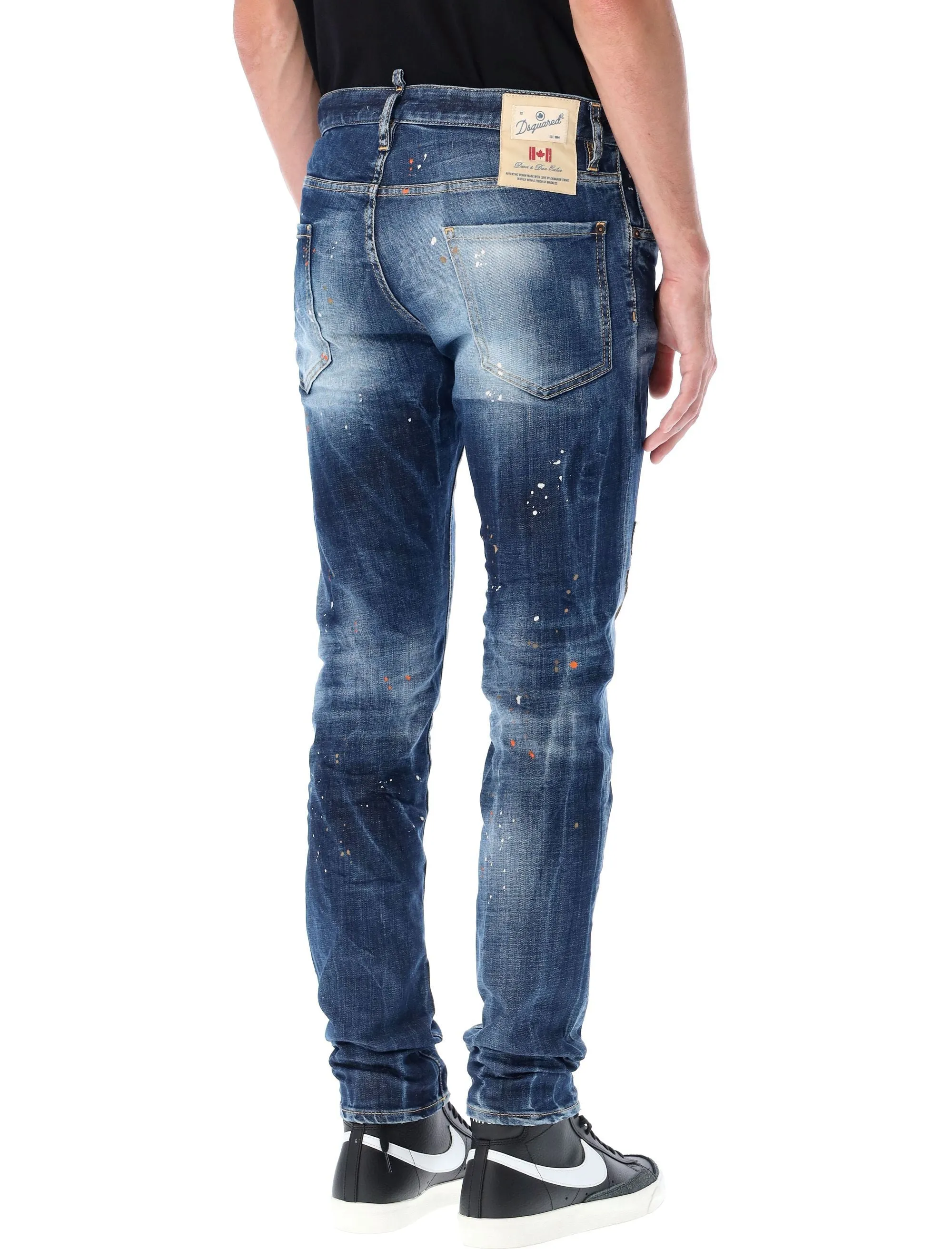 Dsquared2 Paint Splatter Effect Distressed Jeans