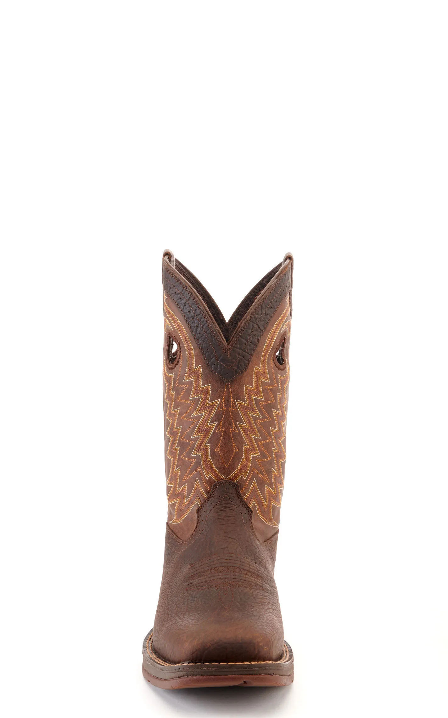 Durango Men's Rebel Dark Brown and Chestnut Wide Square Toe Cowboy Boots - Cavender's Exclusive