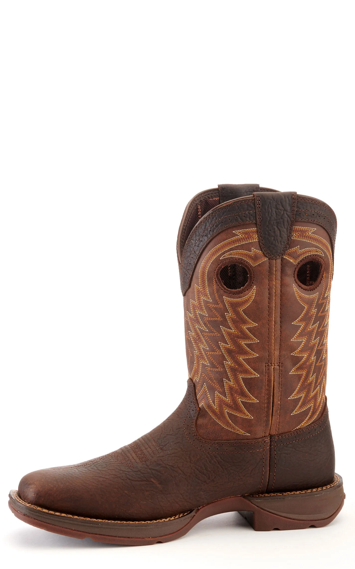 Durango Men's Rebel Dark Brown and Chestnut Wide Square Toe Cowboy Boots - Cavender's Exclusive