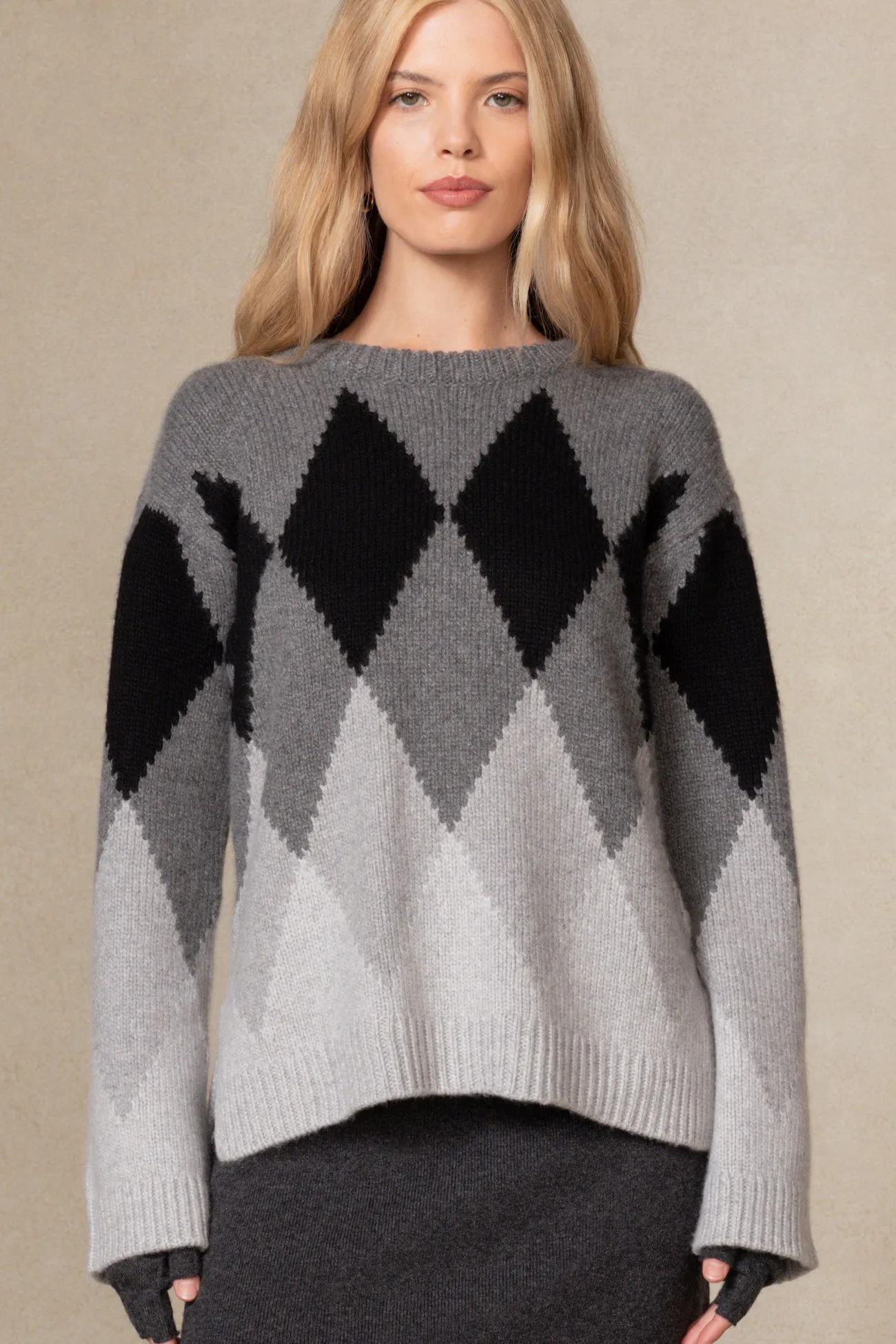 ENA ARGYLE CASHMERE SWEATER