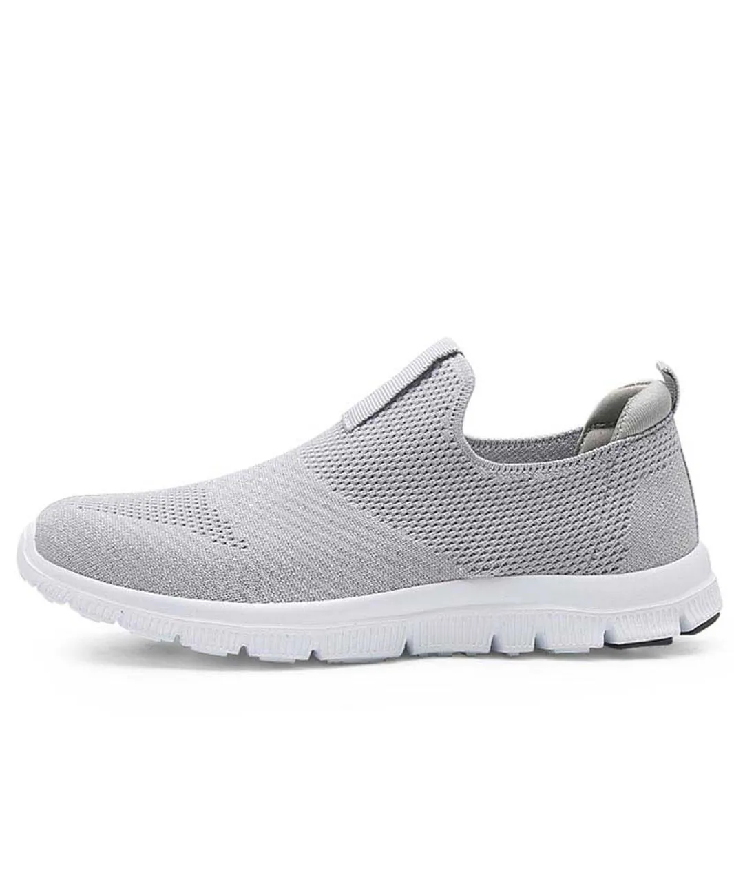 Grey flyknit slip on shoe sneaker