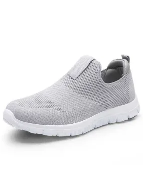 Grey flyknit slip on shoe sneaker