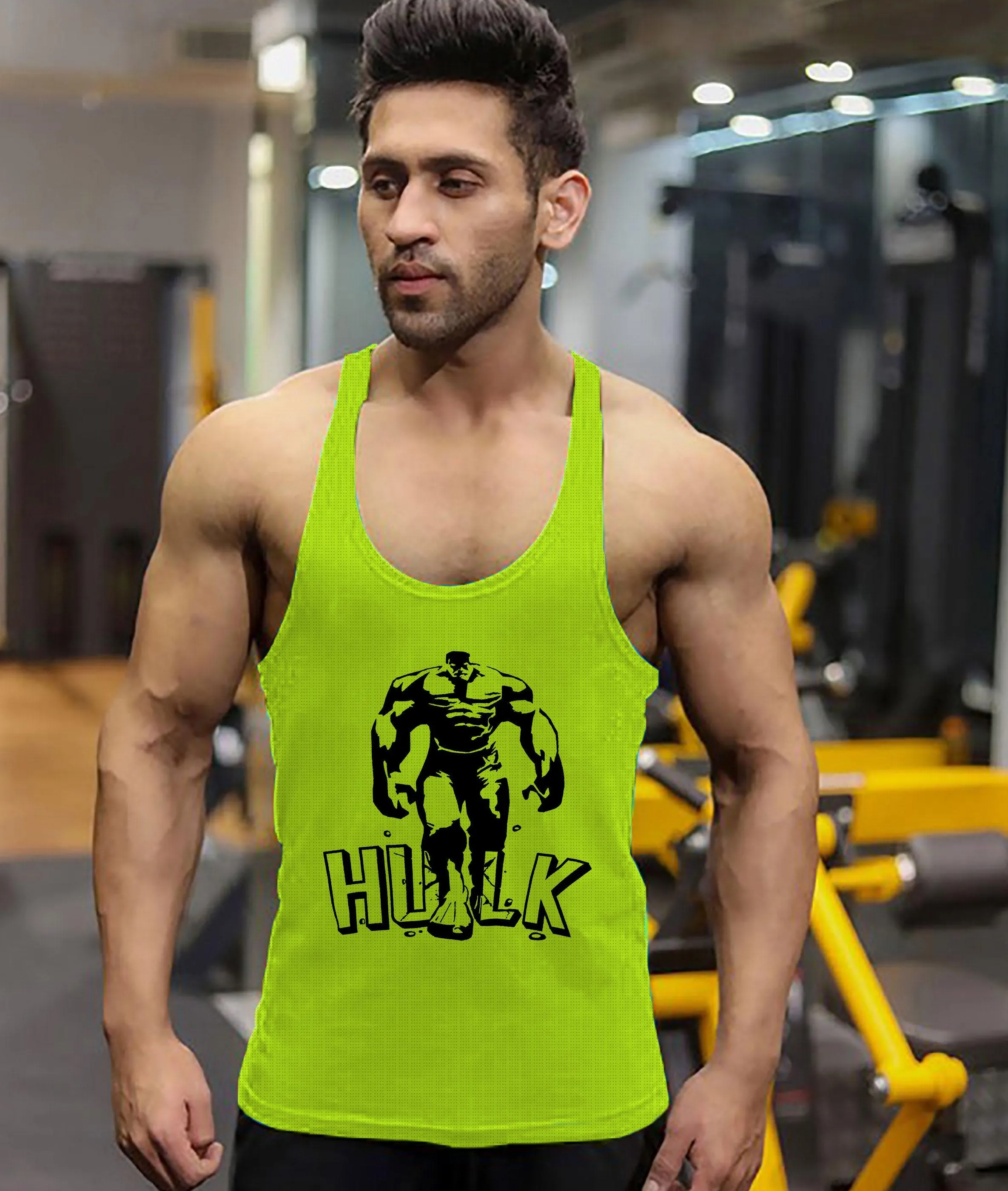 GymX Hulk Neon Green Stringer- Sale