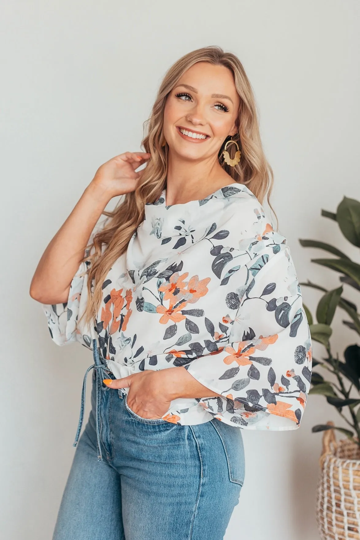 Isabelle Smock Neck Floral Top