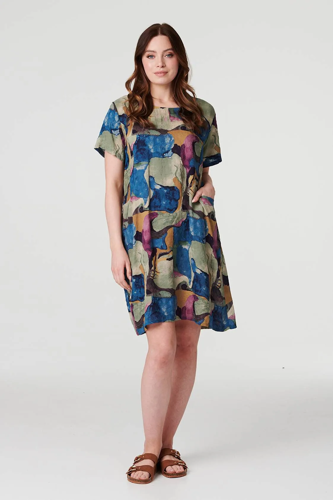 Izabel London - Printed Relaxed Short Dress