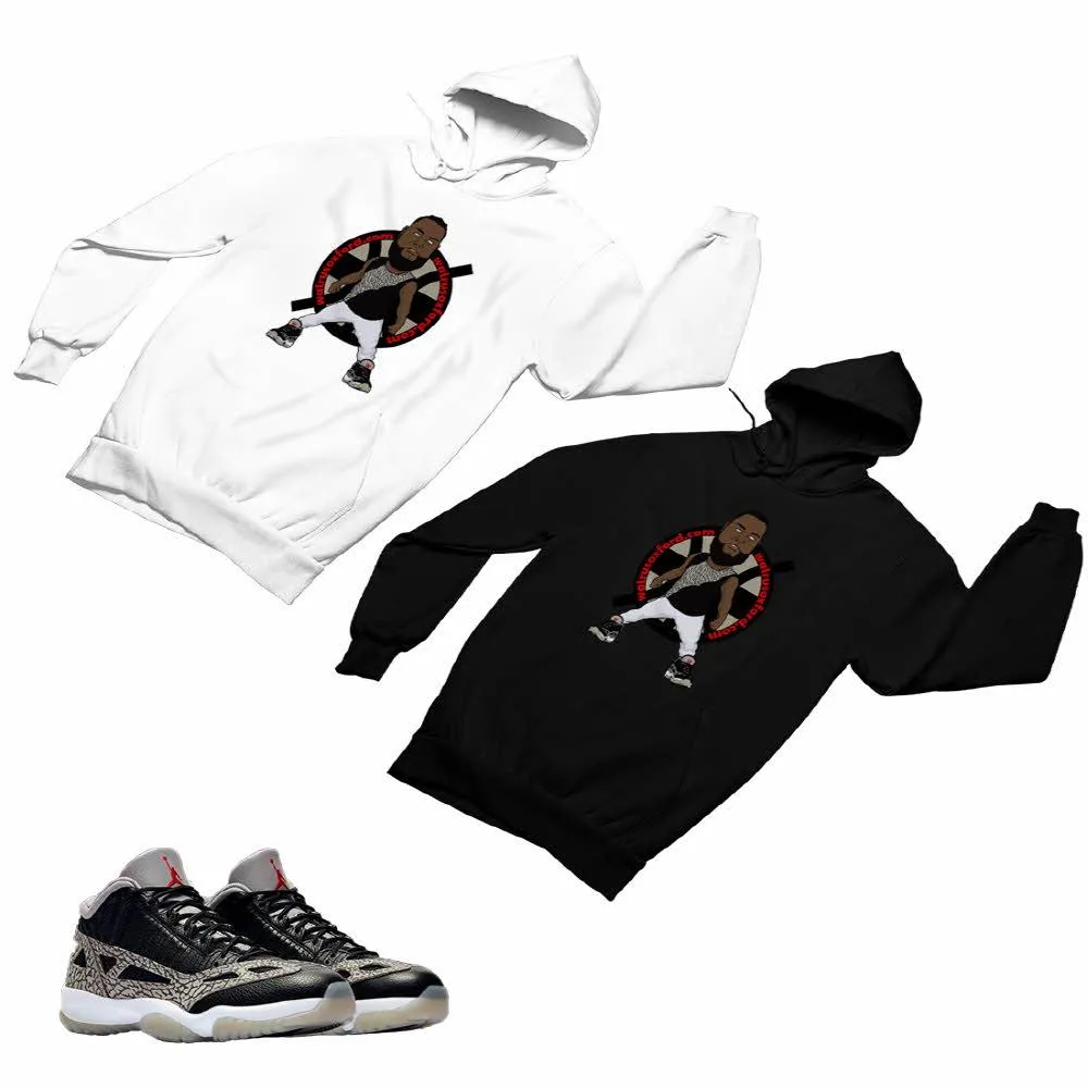 Jordan 11 Black Cement Matching Custom Designed HoodiesJD 11-5-8-14