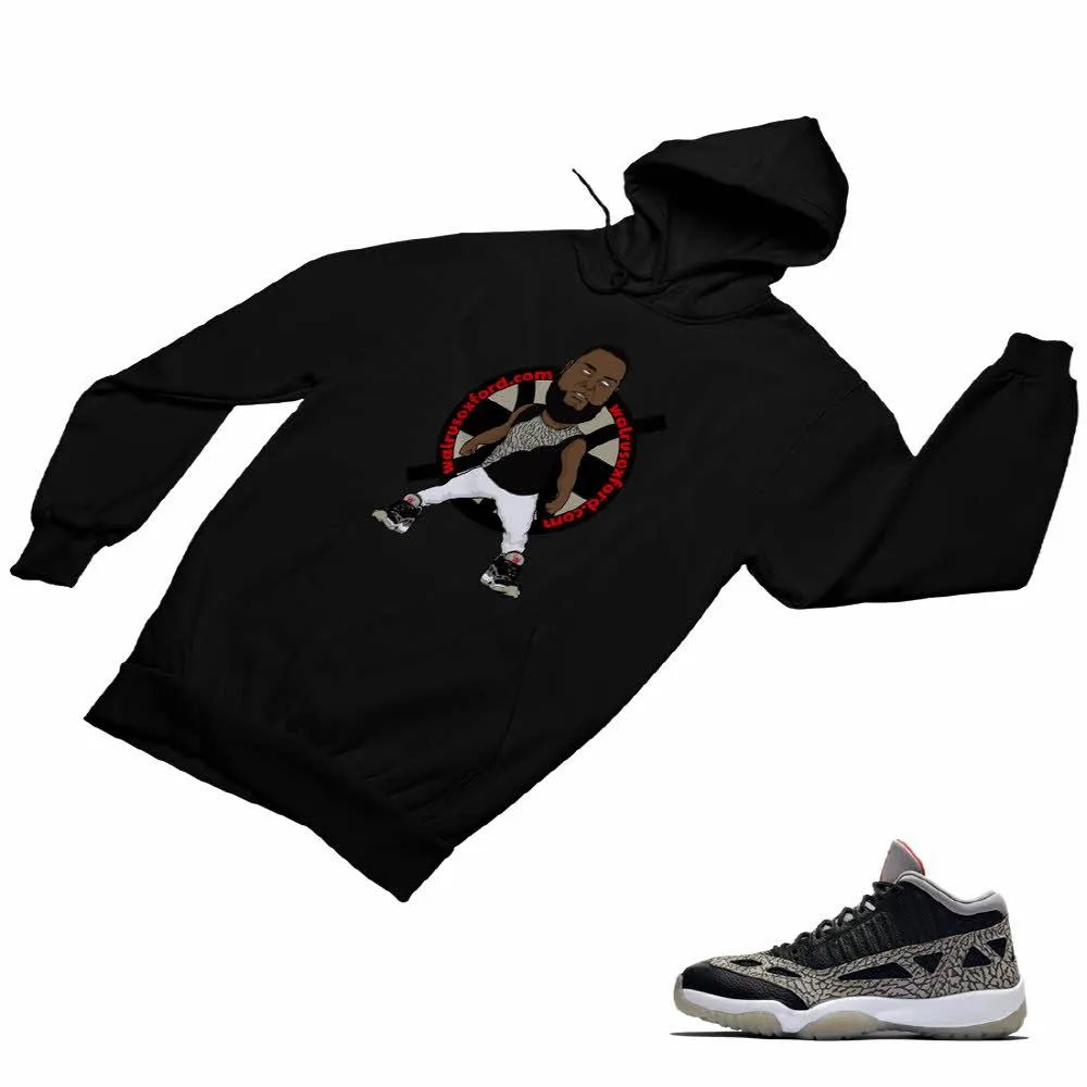 Jordan 11 Black Cement Matching Custom Designed HoodiesJD 11-5-8-14