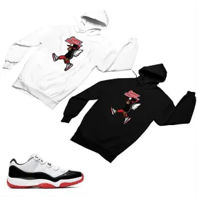 Jordan 11 White Bred Matching Custom Designed Hoodies JD 11-5-7-12