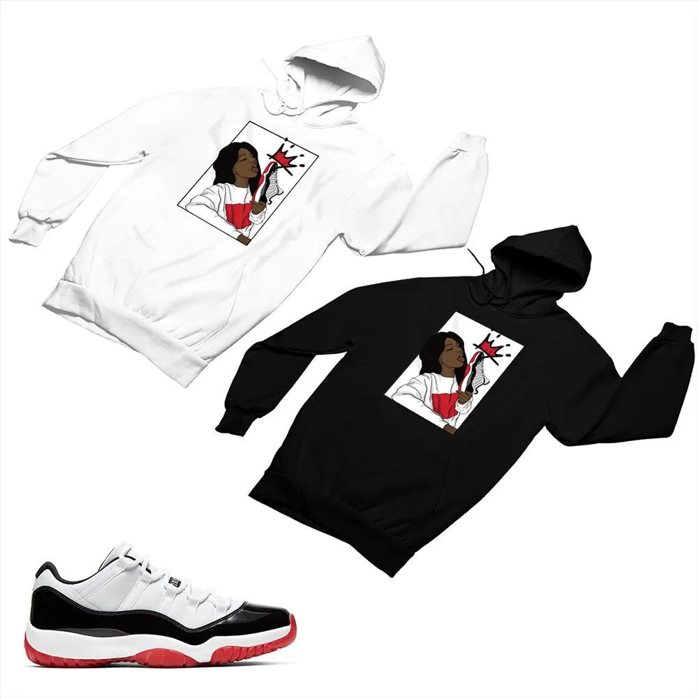 Jordan 11 White Bred Matching Custom Designed Hoodies JD 11-5-7-5