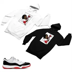 Jordan 11 White Bred Matching Custom Designed Hoodies JD 11-5-7-5