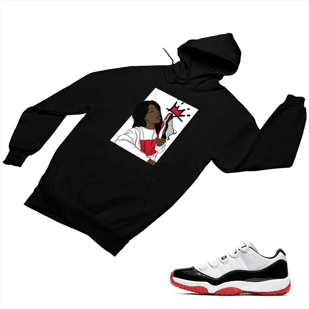 Jordan 11 White Bred Matching Custom Designed Hoodies JD 11-5-7-5