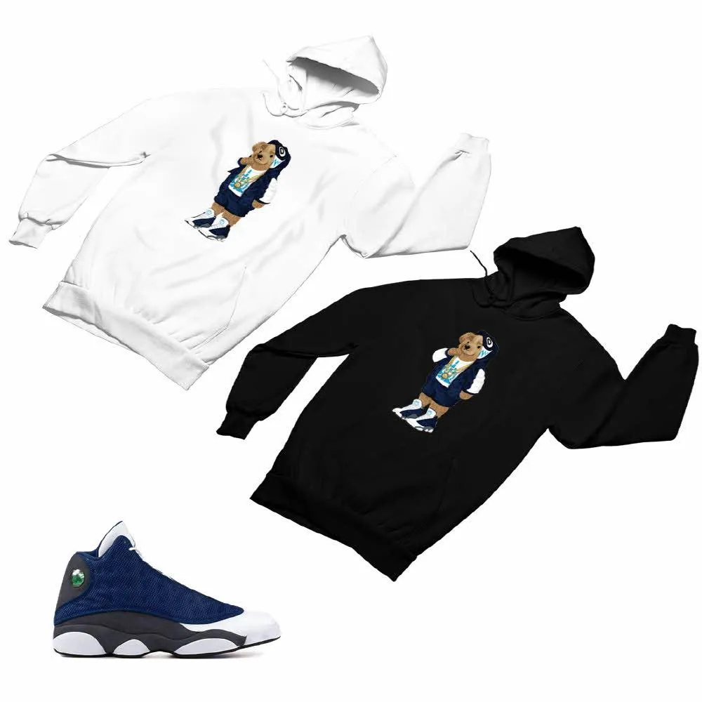 Jordan 13 flint grey Matching Custom Designed Hoodies JD 13-18-17