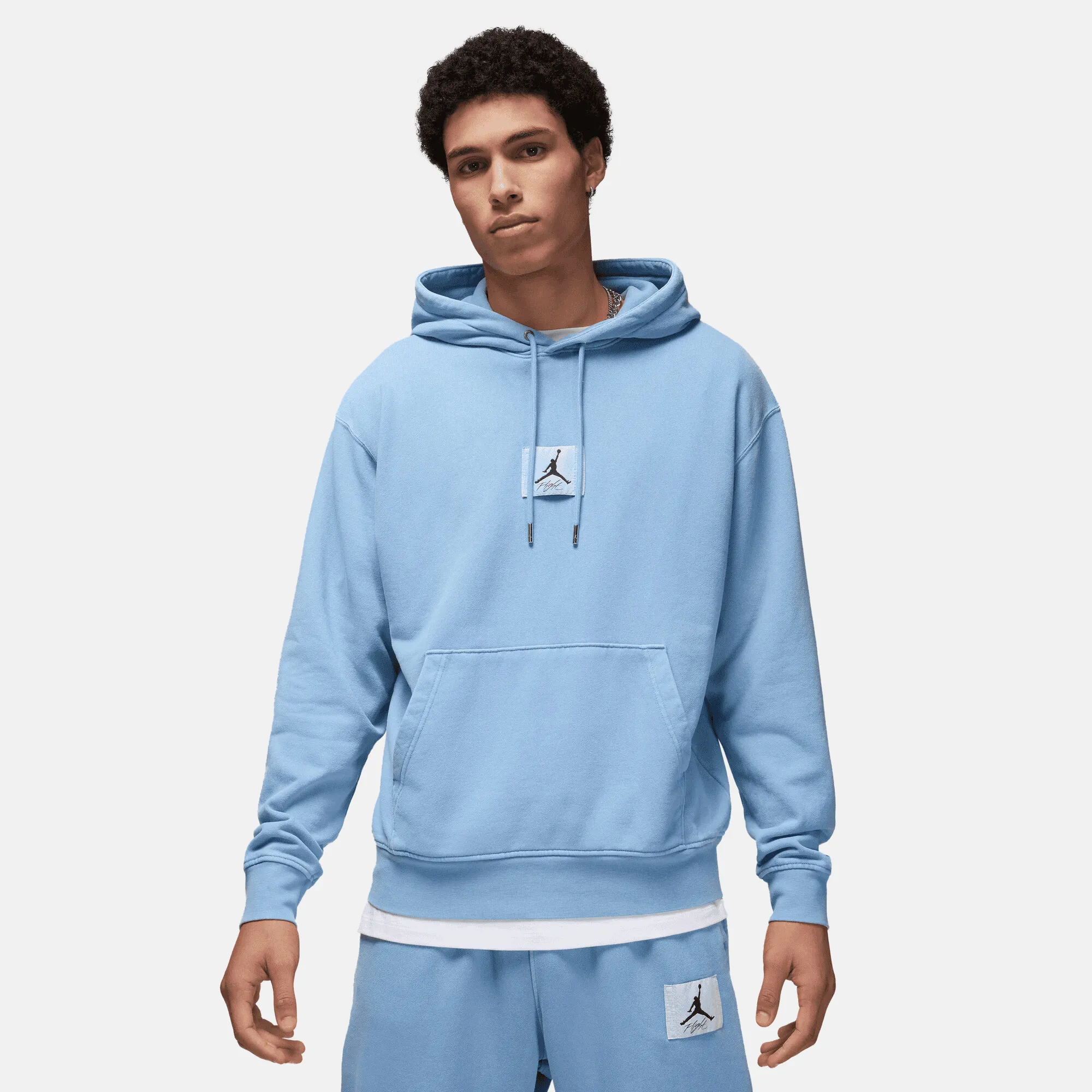 Jordan Flight Fleece Blue Grey Washed Pullover Hoodie