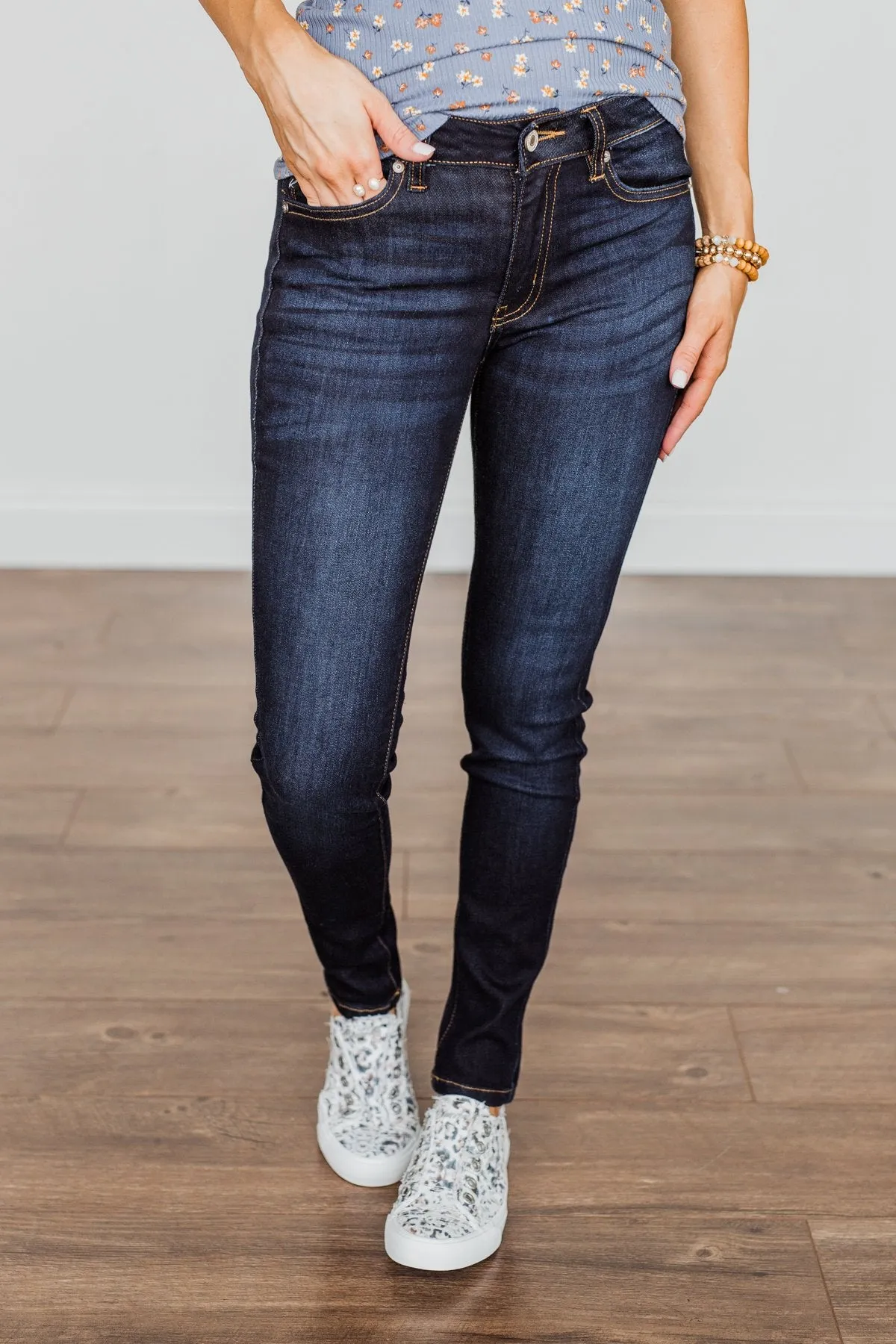 KanCan Mid-Rise Skinny Jeans- Christine Wash