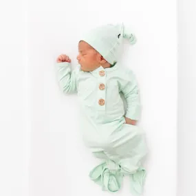 Knotted Gown with Hat Set in Mint