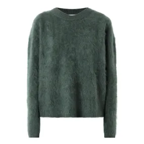 LISA YANG Natalia Brushed Cashmere Sweater - Olive Brushed