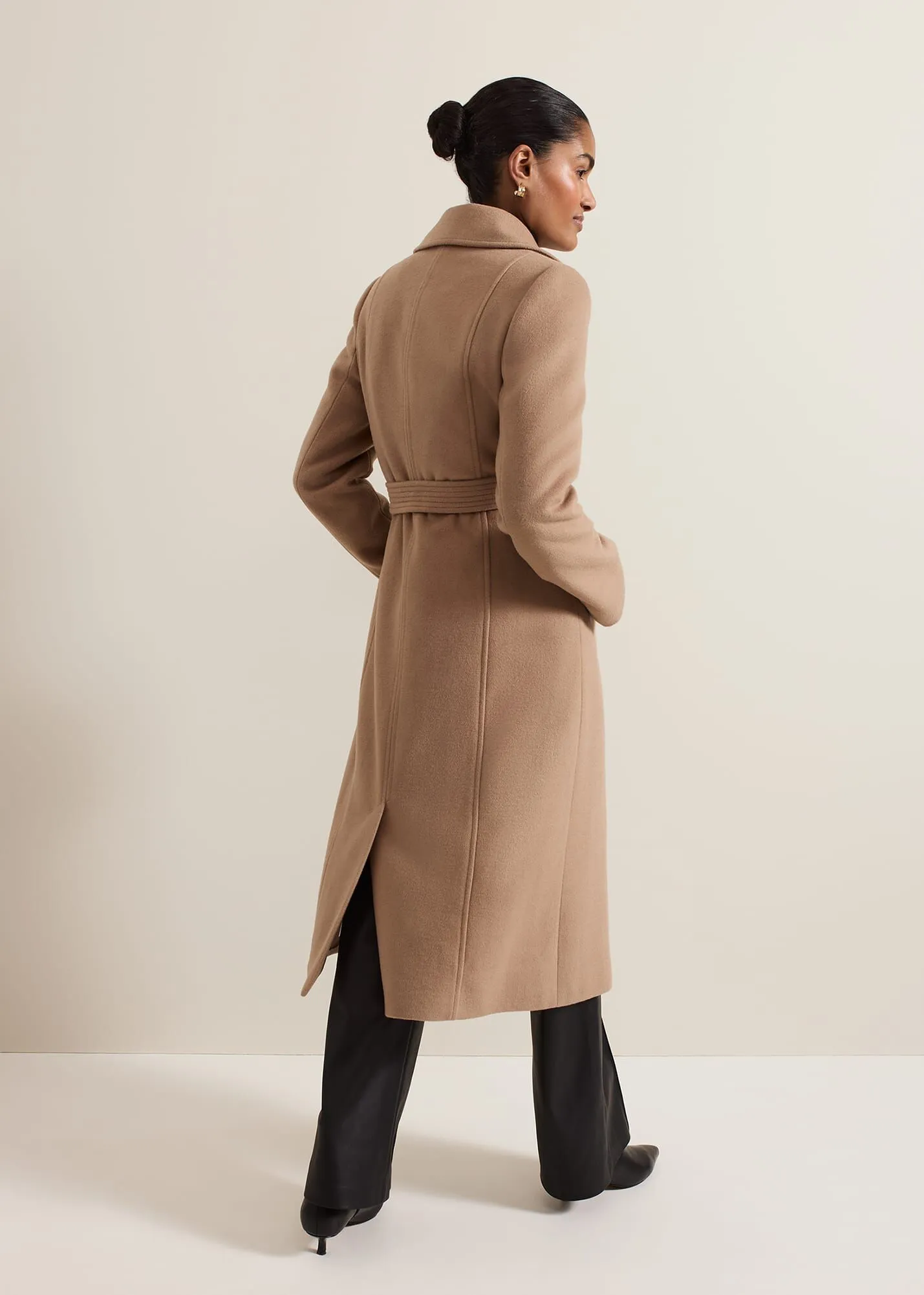 Livvy Wool Camel Trench Coat