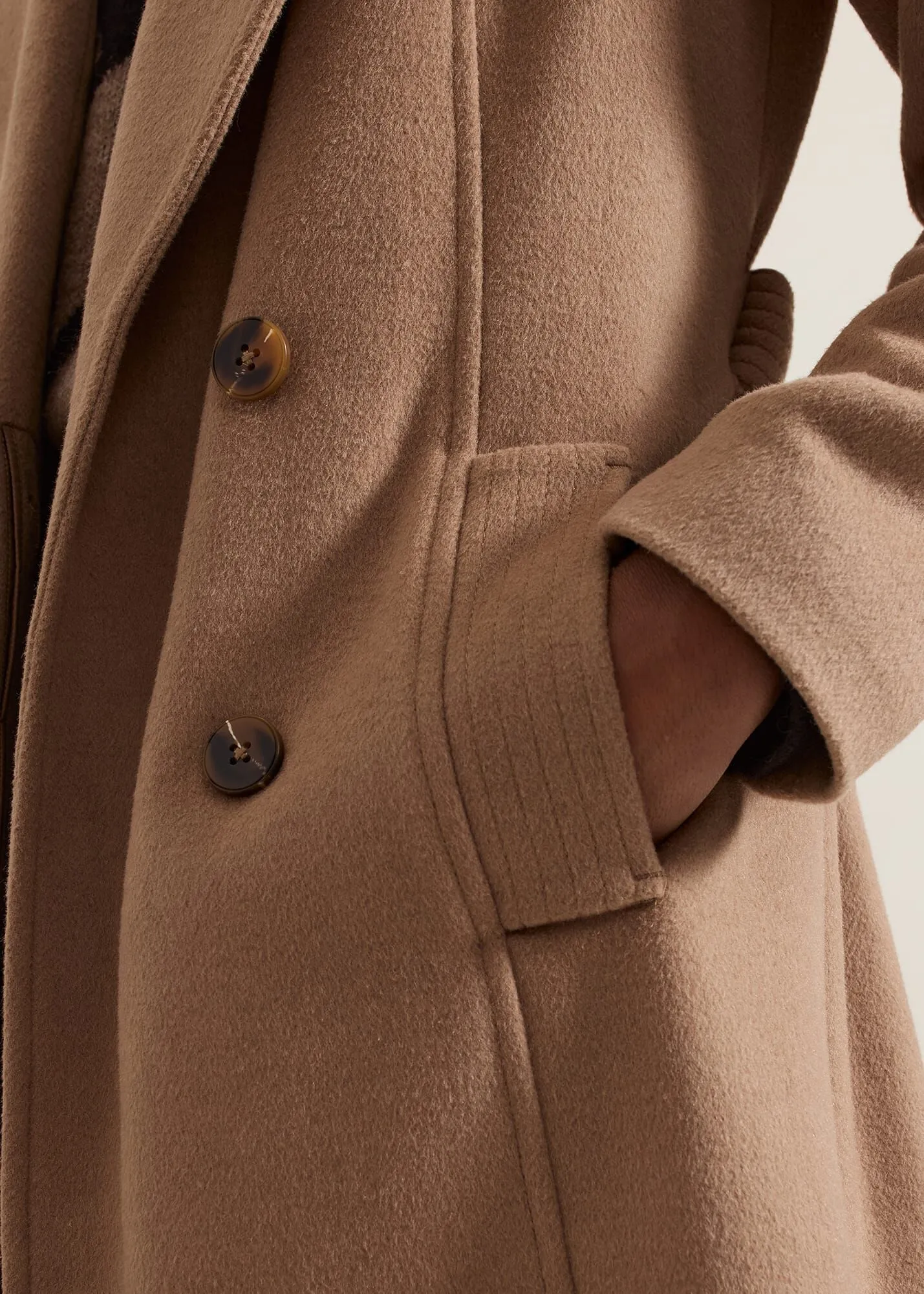 Livvy Wool Camel Trench Coat