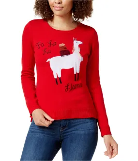 Maison Jules Womens Embellished Llama Pullover Sweater