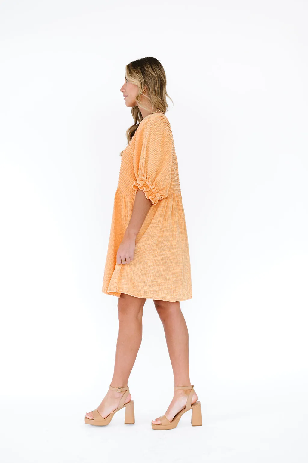 Mandy Dress in Tangerine